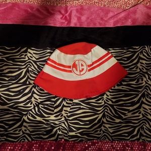 Red and white bucket hat